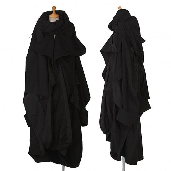 ヨウジヤマモト ファムyohji Yamamoto Femme ボンディング立体切替変形ドレープデザインコート 黒2 レディース Www Ktoridesfoundation Org