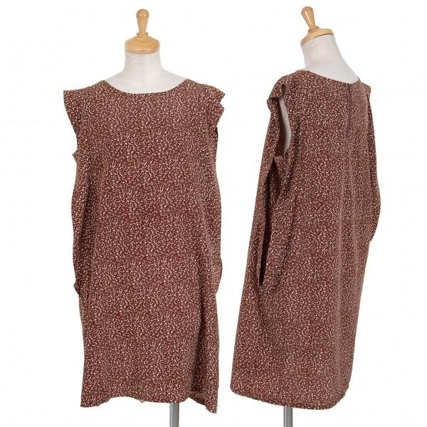 ヤエカyaeca ポリプリントノースリーブワンピース 茶白m位 レディース K プレイフル Yahoo ショッピング店 通販 Yahoo ショッピング