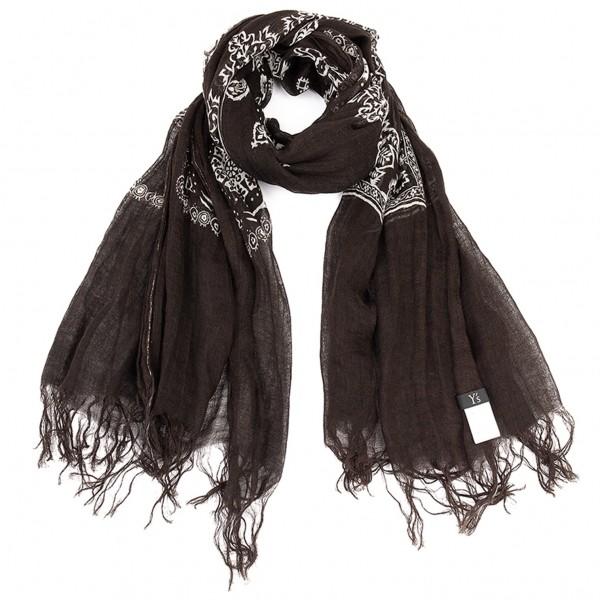 ワイズy S リネンバンダナ柄ストール 茶オフ レディース K プレイフル Yahoo ショッピング店 通販 Yahoo ショッピング