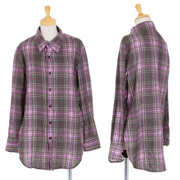 リミフゥlimi Feu コットンサイドスリットチェックシャツ ピンクカーキs レディース K プレイフル Yahoo ショッピング店 通販 Yahoo ショッピング