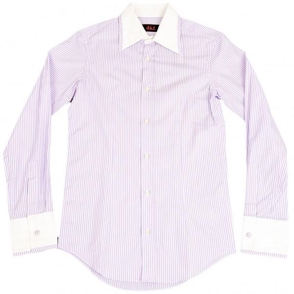 D K F ストライプクレリックシャツ 紫白46 メンズ K プレイフル Yahoo ショッピング店 通販 Yahoo ショッピング