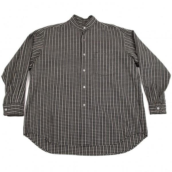 コムデギャルソン オムプリュスcomme Des Garcons Homme Plus ウールチェックバンドカラーシャツ 黒白m位 メンズ K プレイフル Yahoo ショッピング店 通販 Yahoo ショッピング