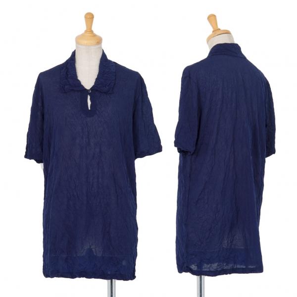 ISSEY MIYAKE MEN 14SS プリーツ シワデザイン ポロシャツ