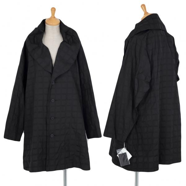 イッセイミヤケISSEY MIYAKE 特殊チェック地ショールカラージャケット 