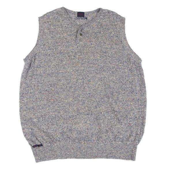 パパスpapas リネンニットボタンベスト 紺マルチ52ll メンズ K 618 プレイフル Yahoo ショッピング店 通販 Yahoo ショッピング