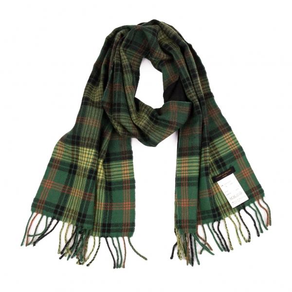 コムデギャルソン オムcomme Des Garcons Homme ウールタータンチェックフリンジマフラー 緑 メンズ K 959 プレイフル Yahoo ショッピング店 通販 Yahoo ショッピング