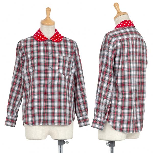 コムデギャルソン シャツ ガールcomme Des Garcons Shirt Girl ドット丸襟切替チェックブラウス 白赤緑xs レディース K プレイフル Yahoo ショッピング店 通販 Yahoo ショッピング