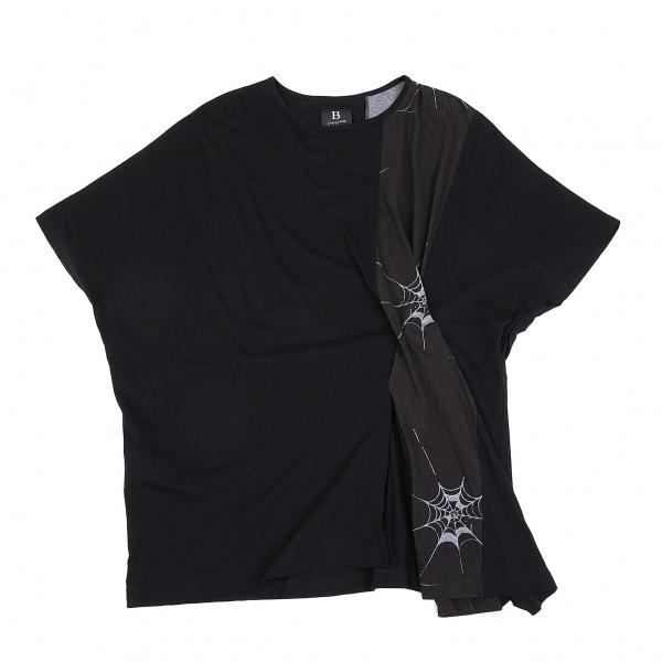 ビーヨウジヤマモトb Yohji Yamamoto スパイダープリント切替ドルマンカットソー 黒2 メンズ K プレイフル Yahoo ショッピング店 通販 Yahoo ショッピング