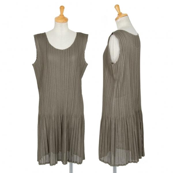 プリーツプリーズpleats Please ジグザグレースプリーツノースリーブワンピース カーキ4 レディース K プレイフル Yahoo ショッピング店 通販 Yahoo ショッピング