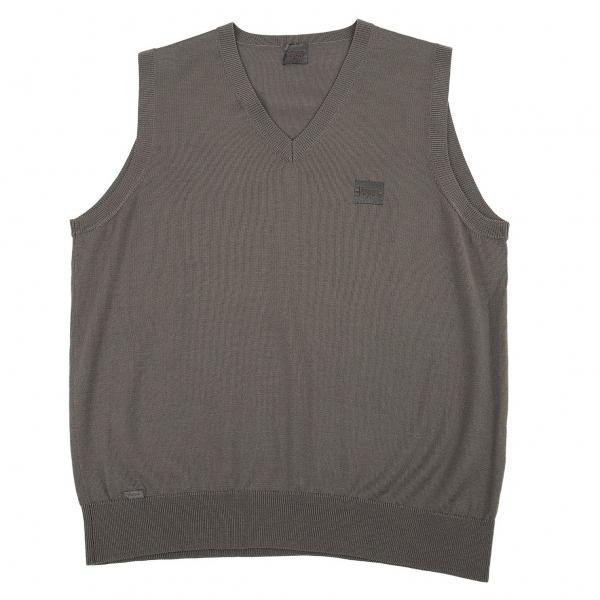 パパスpapas ウール胸パッチニットベスト グレー48m メンズ K 011 プレイフル Yahoo ショッピング店 通販 Yahoo ショッピング