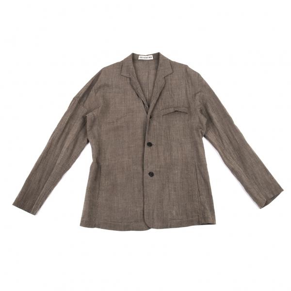 イッセイミヤケ メンissey Miyake Men シワ加工リネン3bジャケット 茶m メンズ K 493 プレイフル Yahoo ショッピング店 通販 Yahoo ショッピング