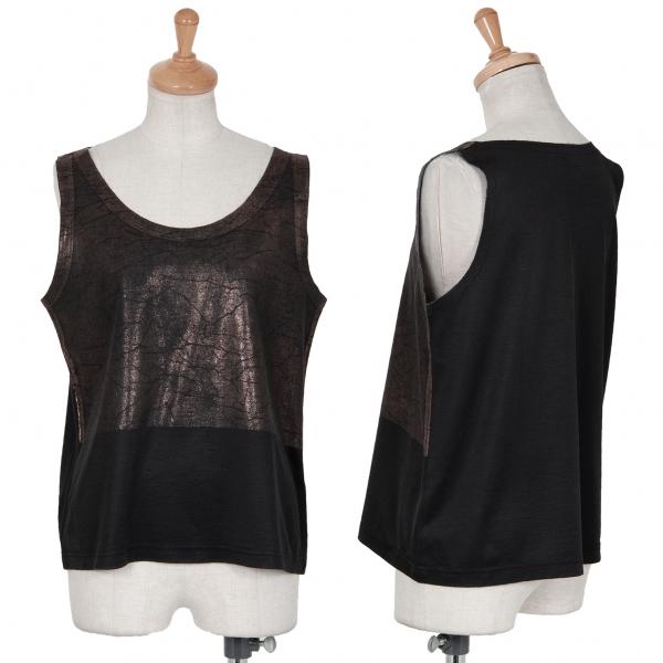 イッセイミヤケISSEY MIYAKE 132 5. 箔プリントタンクトップ 黒金2 