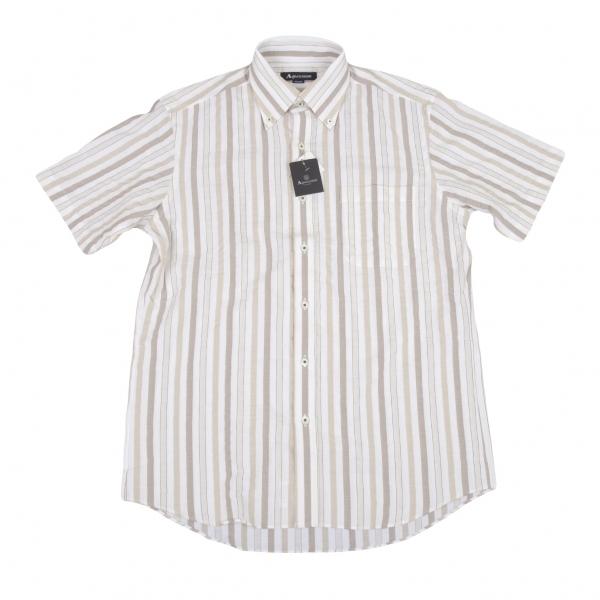新品 アクアスキュータムaquascutum ストライプボタンダウン半袖シャツ 白グレーm メンズ K プレイフル Yahoo ショッピング店 通販 Yahoo ショッピング