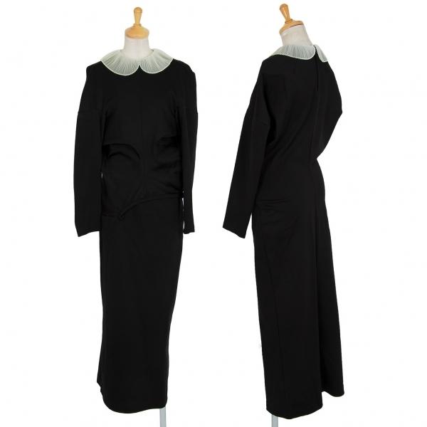 コムデギャルソンcomme Des Garcons プリーツラウンドカラーストレッチ変形ワンピース 黒m レディース K プレイフル Yahoo ショッピング店 通販 Yahoo ショッピング