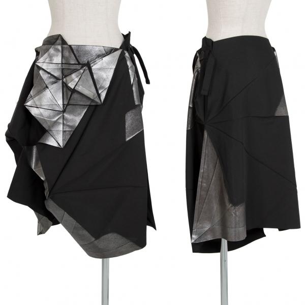 イッセイミヤケissey Miyake 132 5 箔プリント折り紙プリーツスカート 黒シルバー3 レディース K プレイフル Yahoo ショッピング店 通販 Yahoo ショッピング
