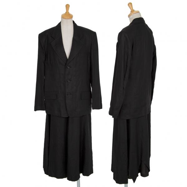 コムデギャルソンCOMME des GARCONS リネンセットアップスーツ 黒M