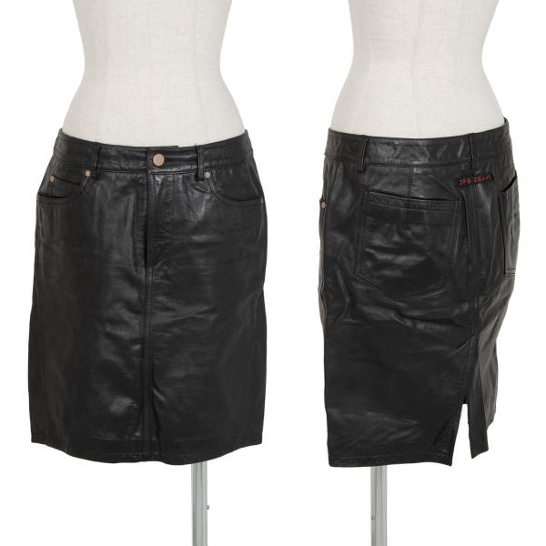 ジャンポールゴルチエJean Paul GAULTIER PARIS レザースカート 黒40  