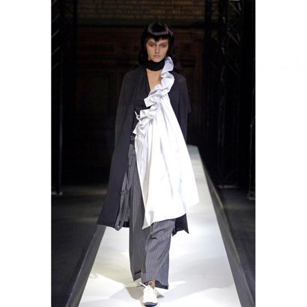 ヨウジヤマモト ファムYohji Yamamoto FEMME ストラップ付きストライプ