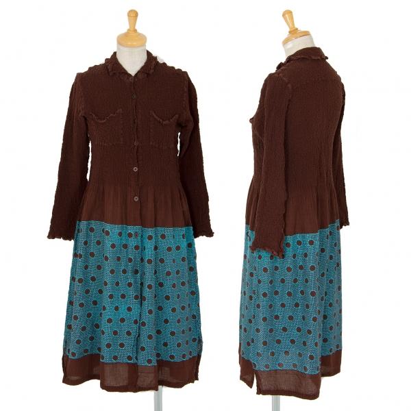 イッセイミヤケ ミーISSEY MIYAKE me カリフラワー裾ドット刺繍  