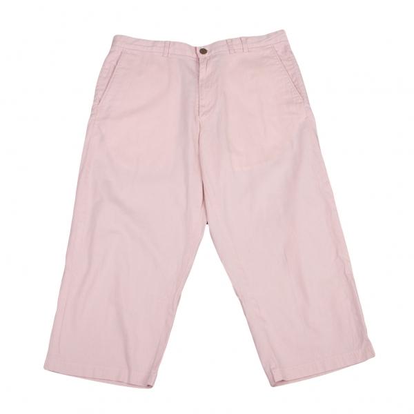 PAPAS パパスPapas コットンリネンクロップドパンツ 薄ピンクL