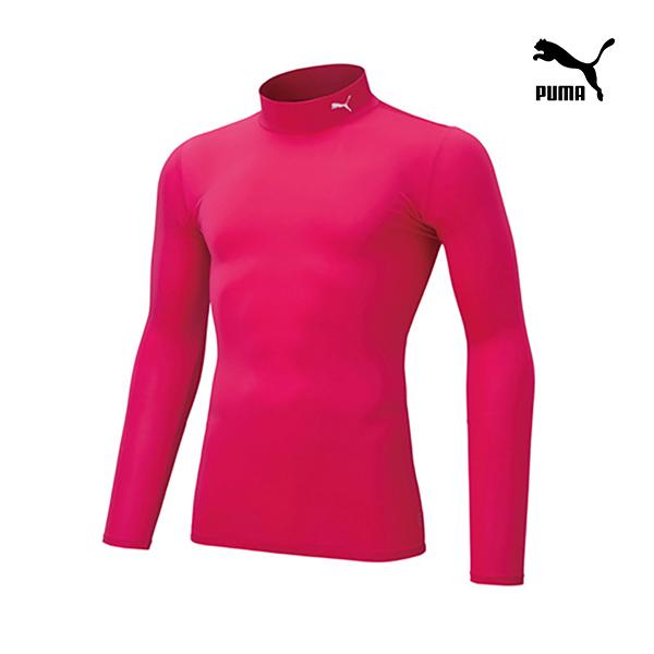 PUMA プーマ キッズ ジュニア サッカー インナー シャツ コンプレッション モックネック 長袖 シャツ ラズベリー 656332 11 120-160cm