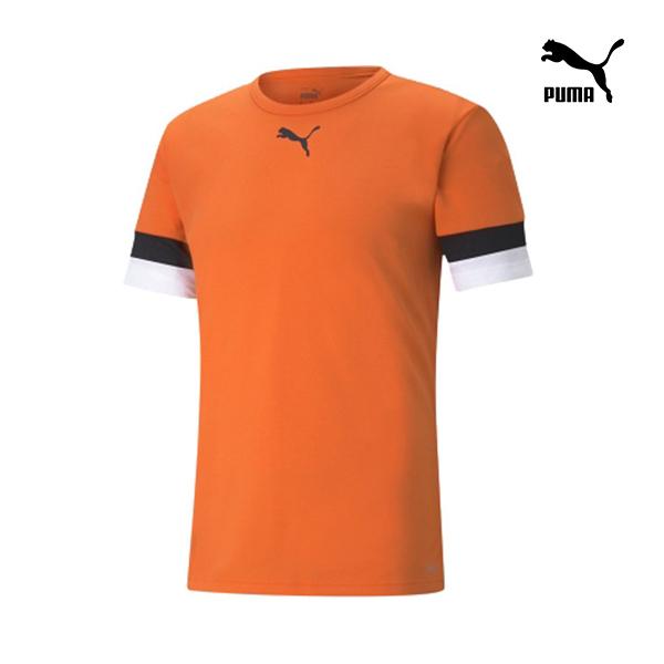 PUMA プーマ キッズ ジュニア サッカー シャツ TEAM RISE ゲームシャツ オレンジ ブラック サッカープラクティス シャツ 705140 08 120-160cm