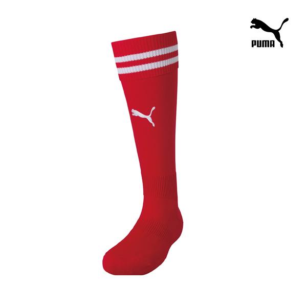 PUMA プーマ キッズ ジュニア サッカー ソックス LIGAコレクション ライン入り ストッキング レッド 729882 01 16cm-24cm
