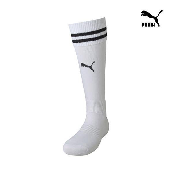 PUMA プーマ キッズ ジュニア サッカー ソックス LIGAコレクション ライン入り ストッキング ホワイト 729882 04 16cm-24cm