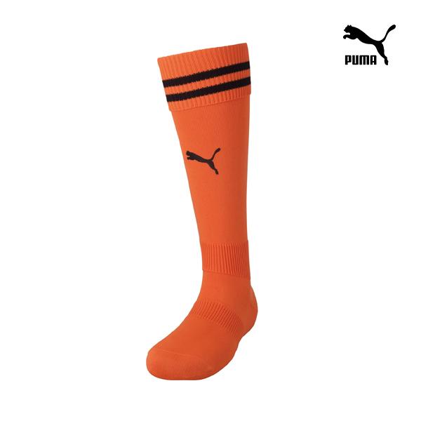 PUMA プーマ キッズ ジュニア サッカー ソックス LIGAコレクション ライン入り ストッキング オレンジ 729882 08 16cm-24cm
