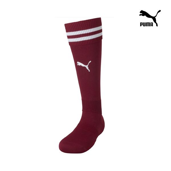 PUMA プーマ キッズ ジュニア サッカー ソックス LIGAコレクション ライン入り ストッキング コードバン ワインレッド 729882 09 16cm-24cm