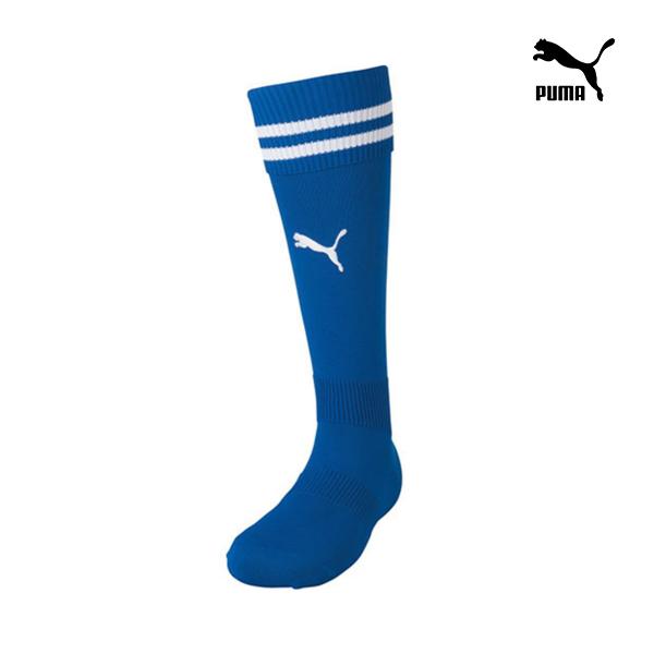 PUMA プーマ キッズ ジュニア サッカー ソックス LIGAコレクション ライン入り ストッキング ブルー ホワイト 729882 11 16cm-24cm