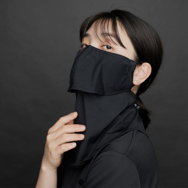 日焼け対策専用UVカットフェイスカバー ヤケーヌ ベーシック ブラック