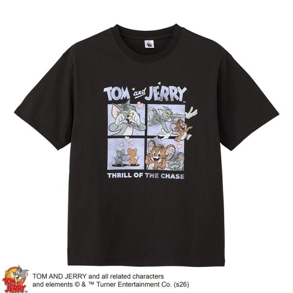 TOM and JERRY / トムとジェリー Tシャツ ブラック (ワイドシルエット