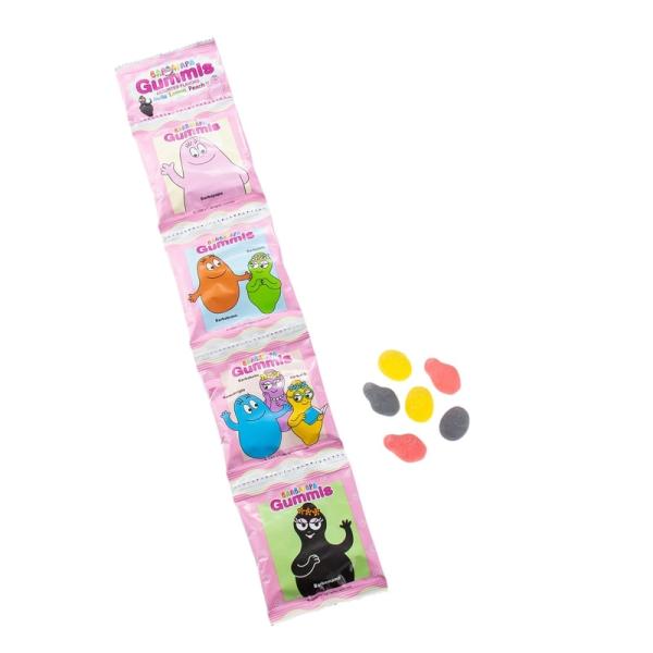 バーバパパファミリーのカタチをしたかわいいグミが登場！ にぎやかなファミリーデザインの4袋個包装なので、持ち歩きやシェアにぴったり。ピーチ、レモン、ソーダの3フレーバーが楽しめます。【サイズ】約 W7.5cm×D1cm×H41cm【容量】1...