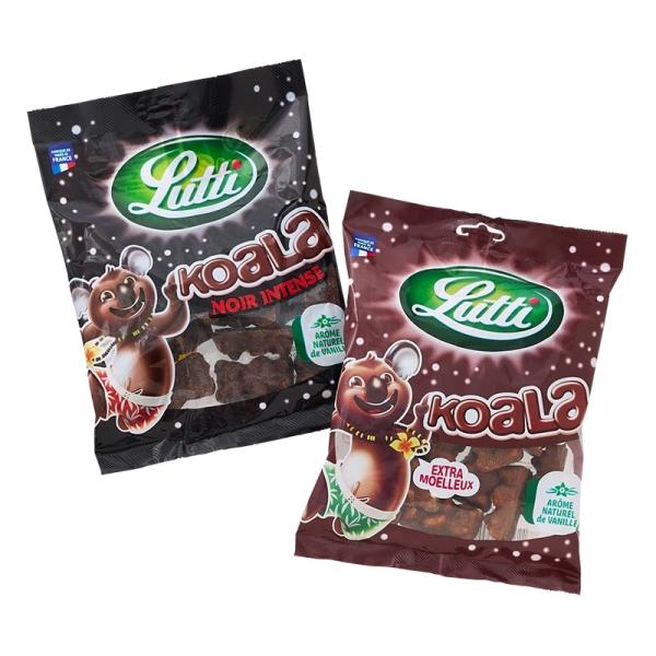 フランス発のLuttiからミルクチョコレートとダークチョコレートでコーテイングされた可愛いコアラの形をしたマシュマロです。食べて美味しい、見て楽しいアイテム！【内容量】<br>185g【素材/成分】<br>※画像参照...