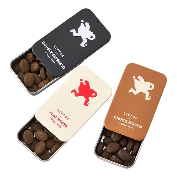 PLAZA限定！LITTOS COFFEE CHEWは、1箱でコーヒー1杯分のカフェインが入っています。ちょっとひと息をつきたいときに、手軽にコーヒーを味わえるタブレット菓子です。種類はフラットホワイト、チョコモカ、ダブルえすぷれっその3種...