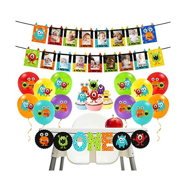 並行輸入品 Monster 1st Birthday デコレーションキット Monster Bashフォトバナーバルーン カップケーキトッパー 2726c8d1ff 輸入雑貨plaza Sophia 通販 Yahoo ショッピング
