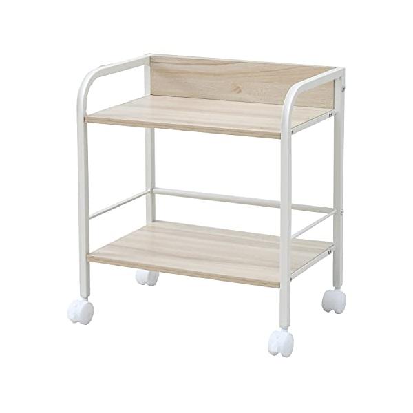 他サイト： [山善] ラック キャスター付き 2段 カラーボックス用収納ボックス対応 ロボット掃除機が通れる 棚 幅42×奥行27.5×高さ48cm 組立品の商品画像