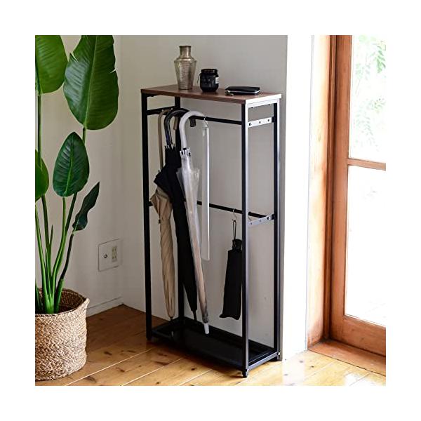 他サイト： [山善] 傘立て (傘かけ) 玄関 スリム 【70cm傘対応】 幅50×奥行20×高さ103cm S字フック3個 2段 バーの奥行が変えられる(の商品画像