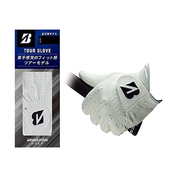 他サイト： BRIDGESTONE(ブリヂストン) ゴルフグローブ TOUR GLOVE GLG12 メンズ ホワイト 19cmの商品画像