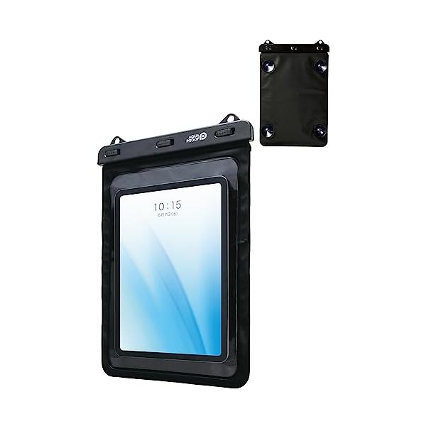 他サイト： エレコム タブレット防水ケース お風呂 壁付け吸盤付 8.9〜13inch ブラック TB-WPSB13BKの商品画像
