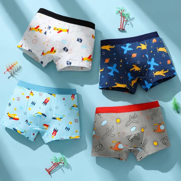 ボクサーパンツ 子供服 キッズ 子ども用 90-150cm 棉 男児 4枚セット キッズパンツ パンツ 下着 トランクス 子供 ショ