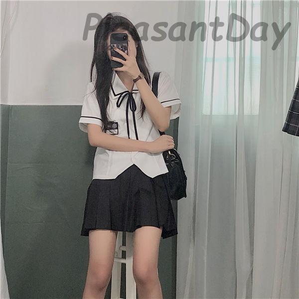 ブランド登録なし JK制服 セーラー服 上下セット 半袖 学院風 学生服 