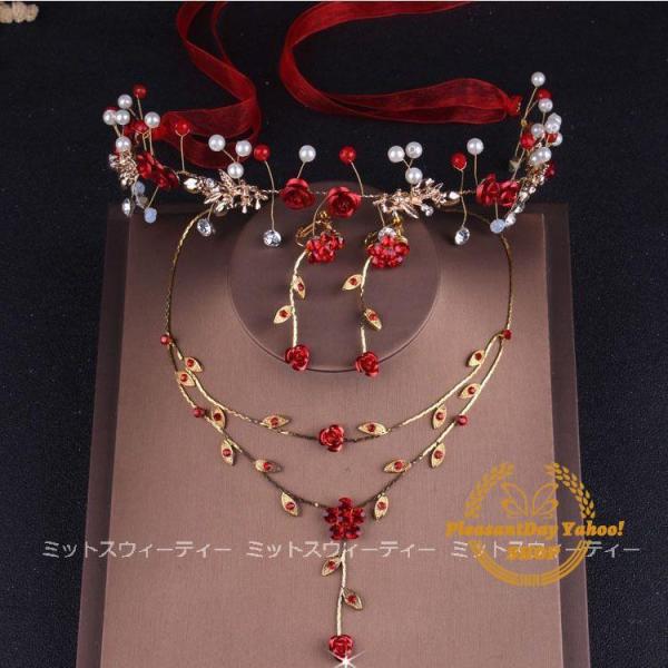 キーワード：花嫁 結婚式 二次会 ネックレス イヤリング ピアス セット ヘッドドレス アクセサリー ウェディング小物 プリンセス 姫系 ゴージャス 上品 ジュエリー 安い ウェディング ウエディング ブライダル 発表会 演奏会 コンサート...