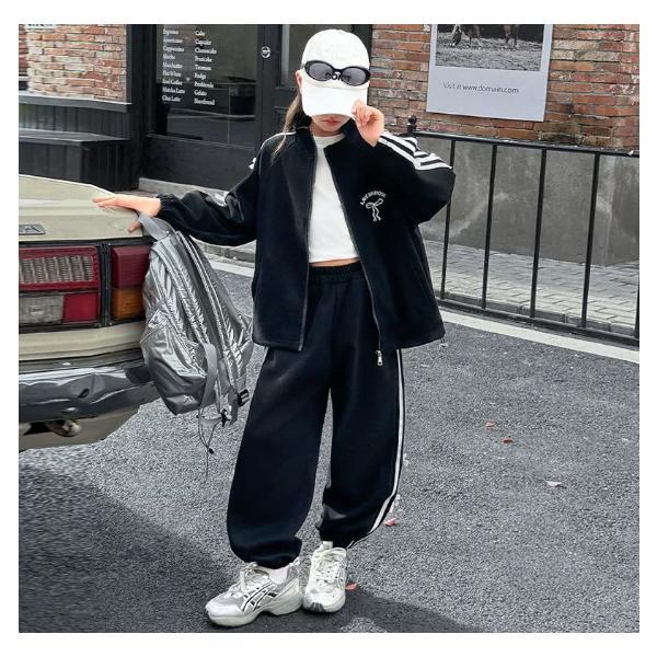 子供服 おしゃれ ジャージ  パーカー 女の子 上下セット スウェット セットアップ キッズ   ジュニア スポーツウェア 部屋着カジュアル■素材：綿、ポリエステル■サイズ：（単位：cm）120ー170ｃｍ※がっちり体型のお子様に普段よりワ...