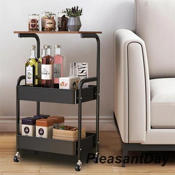 【仕様】本体サイズ：幅42×奥行29×高さ79cm耐荷重：約10kg（1段あたり）※耐荷重は測定値であり、保証値ではありません。材質: 天然木+スチール(粉体塗装)重量：約3.8Kg【セット内容】サイドテーブル×1、×1【特徴】●収納力が抜...