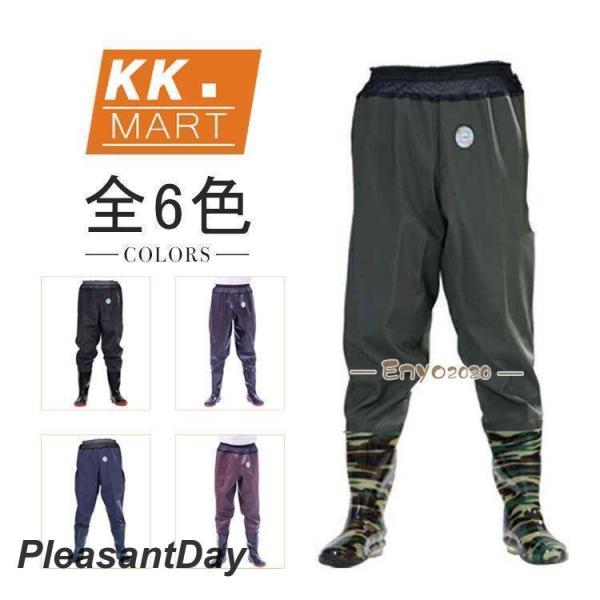 ■ 品名：防水透湿ウェーダー■ 素材：本体/PVC+ポリエステル  ブーツ部/PVC■ シーン：渓流釣り、防災、清掃、農作業、漁業水産■ カラー：全6色■ サイズ：38-45■ 季節：春、夏、秋、冬