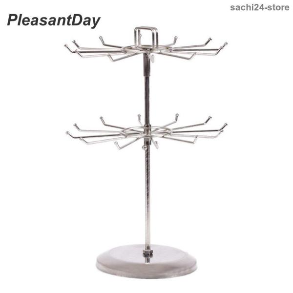 ジュエリースタンド 回転式なのでとっても見やすくディスプレイできます。ショートネックレス ブレスレット イヤリングなどの展示にも最適。アンティーク調デザインがオシャレなジュエリースタンドディスプレイスタンドです。アンティークのタイプをしたこ...