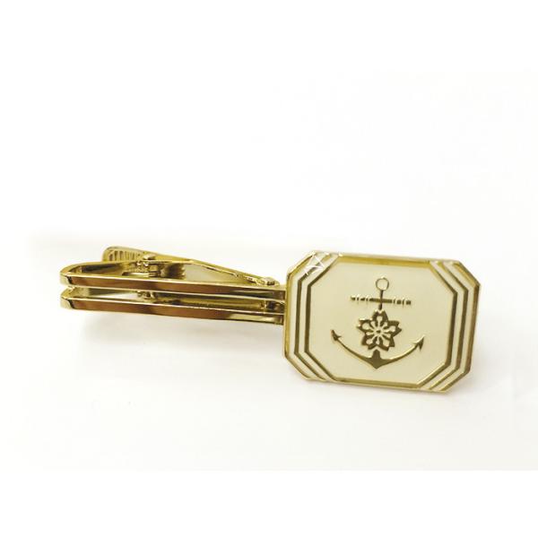 ネクタイピン 海上自衛隊 桜イカリ 長四角(白) ACC008 海自 錨 自衛隊