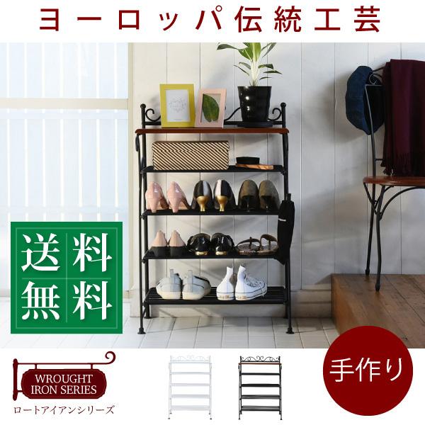 ヨーロッパ風 ロートアイアン 家具 靴箱 兼 飾り棚 幅61 5 シューズボックス 下駄箱 シューズラック 靴 収納 アイアン 脚 アンティーク風 Iri 0055 プレコネコ 通販 Yahoo ショッピング